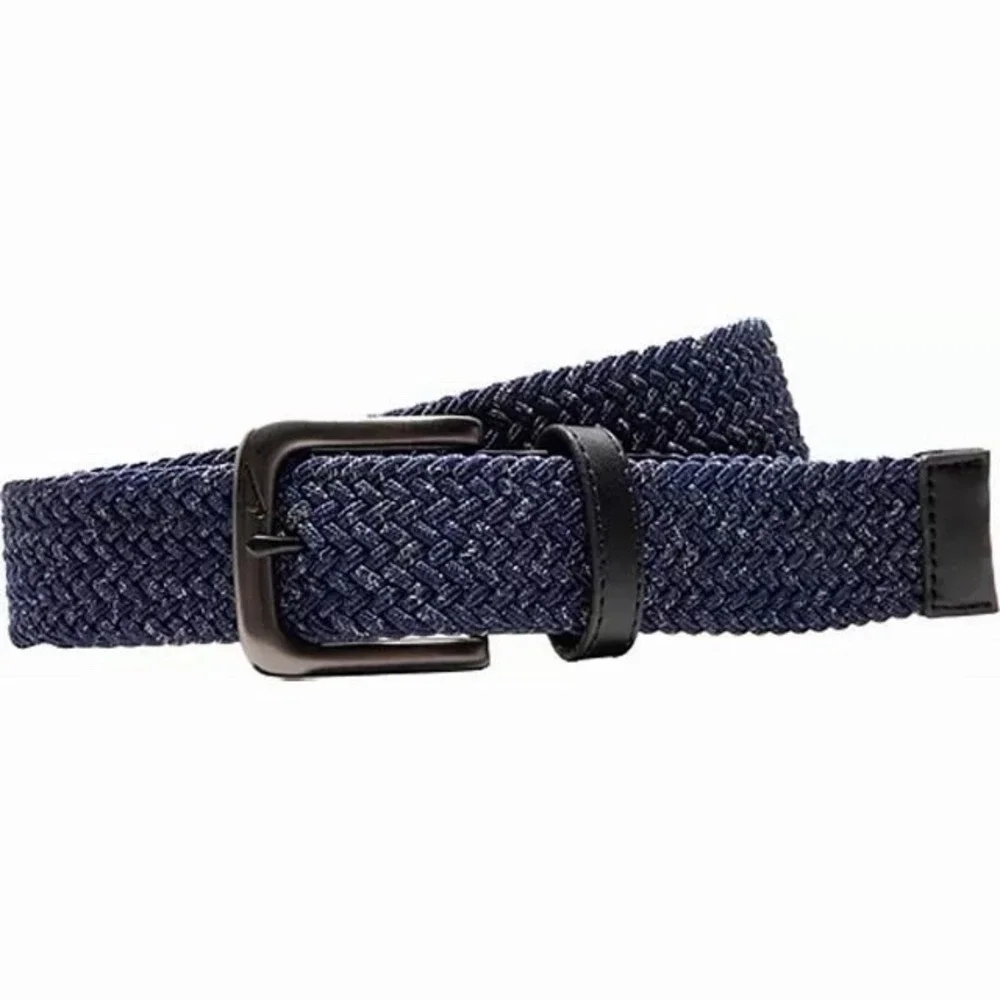 Nike Men's Heather Stretch Woven Golf Belt Navy Blue Large (38-40) NWT